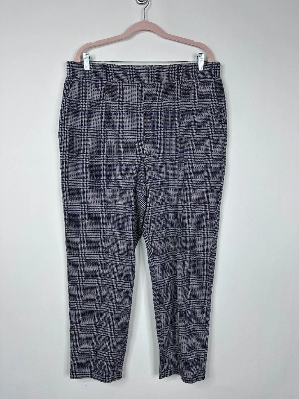 2/$30 Lands' End Houndstooth Sport Knit Tapered High Rise Pull On Trouser #A2313
